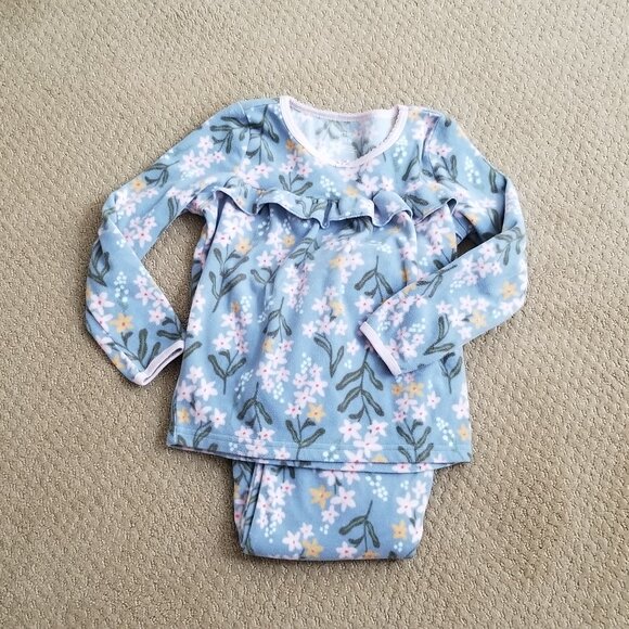 **EUC** Carter’s Girls Floral Print Pajama Set Size 5 - Picture 1 of 9